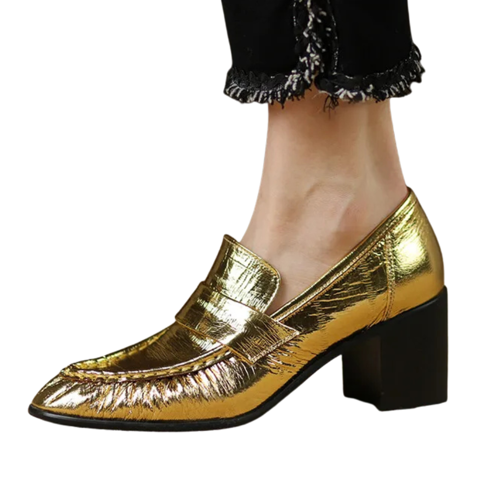black-and-gold-heeled-loafers