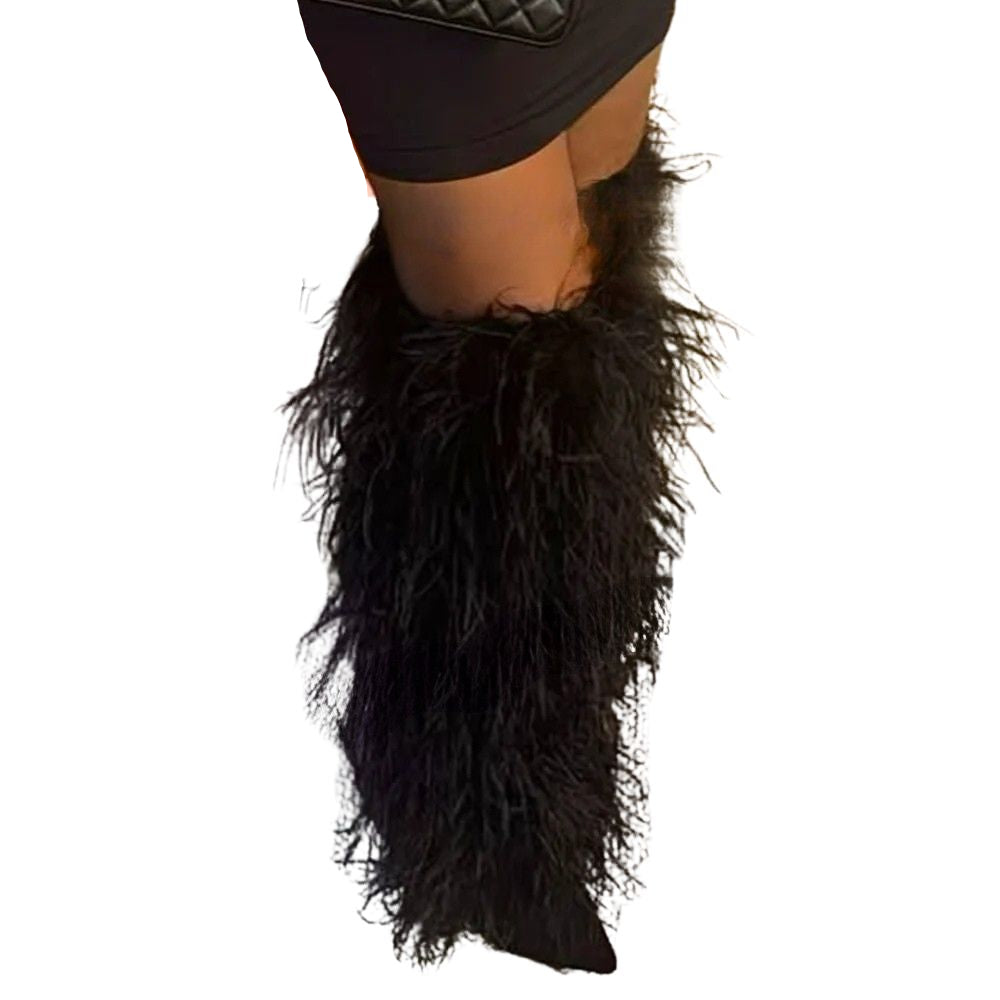 black-feather-heel-boots