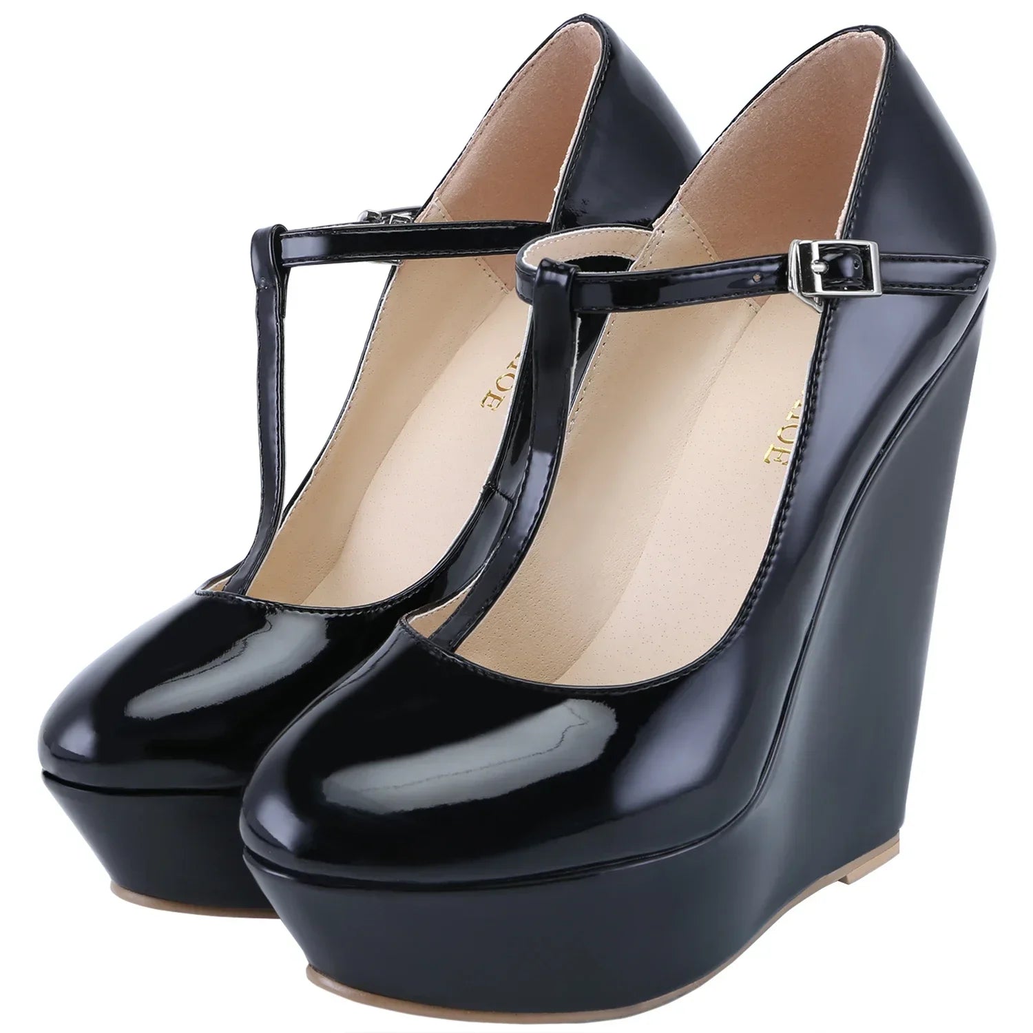 black-t-strap-wedge-heels-pair