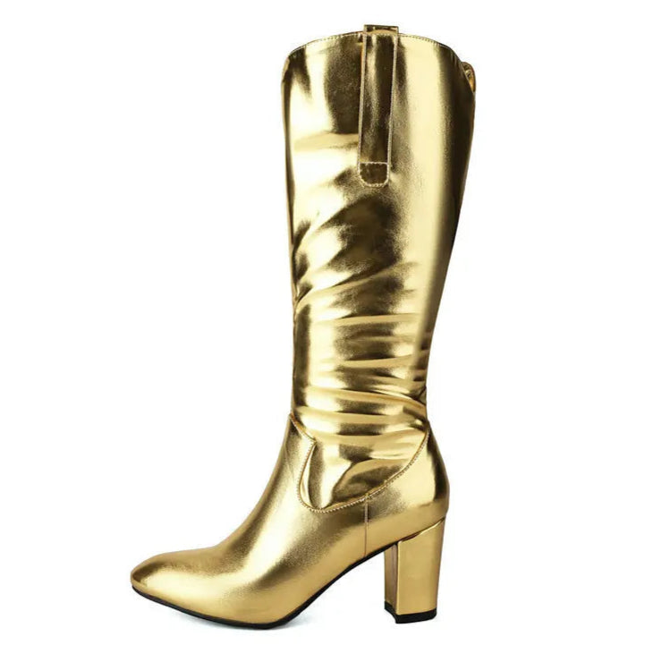 gold-chunky-heel-boots-2.8-inch