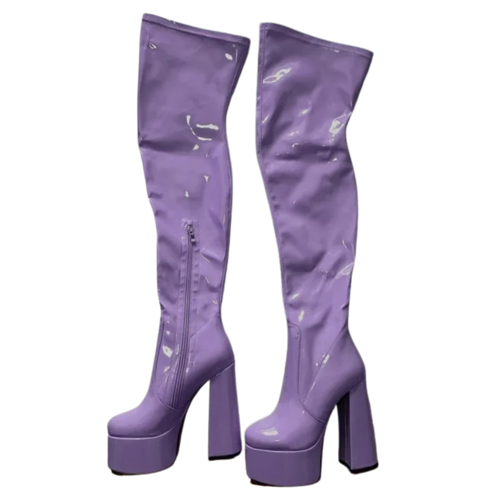 lavender-purple-thigh-high-chunky-heel-boots-pair