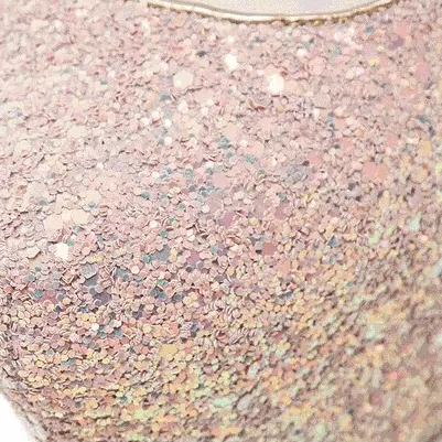 Rose Gold Sequined Platform High Heels