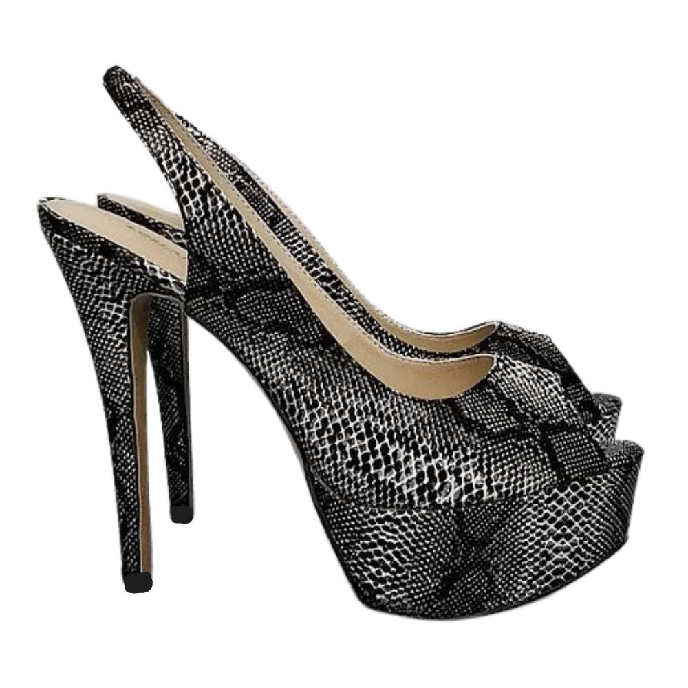 Snake Print Slingback Heels