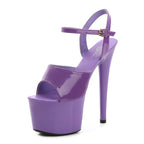 Purple High Heel Platform Sandals