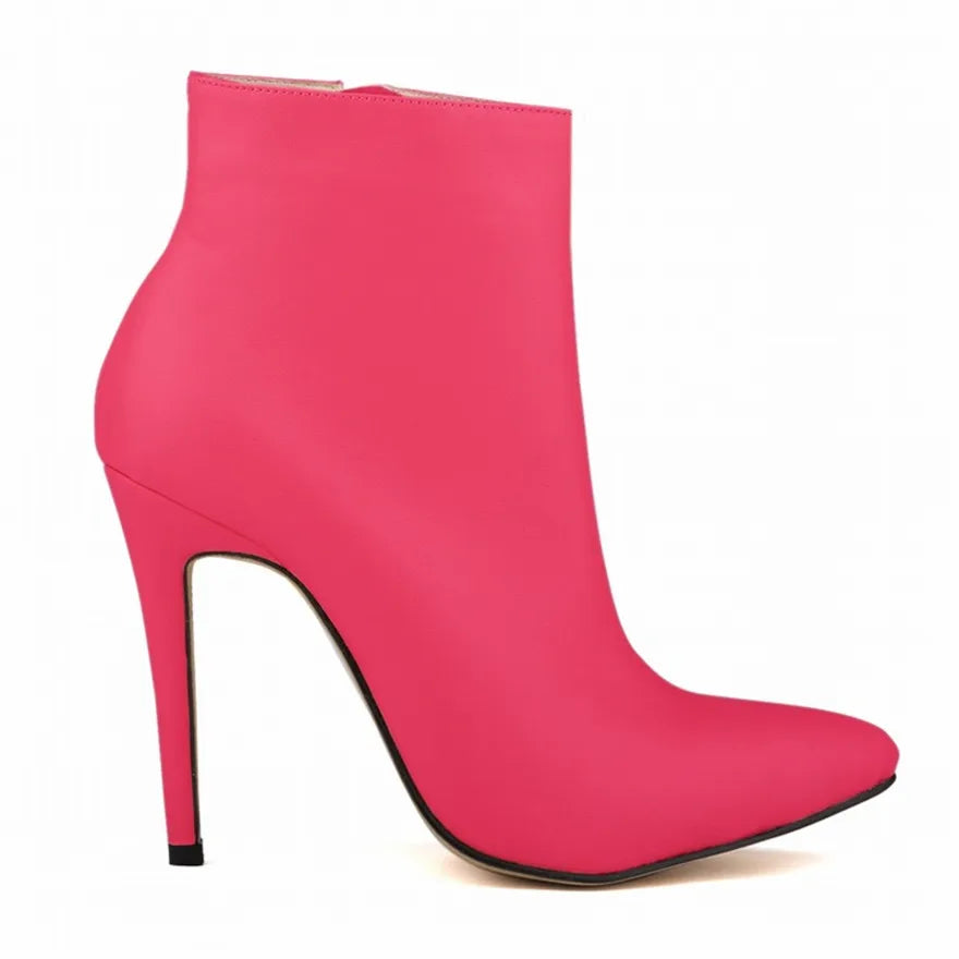 Hot Pink High Heel Booties