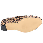 Leopard Print Low Block Heel Pumps