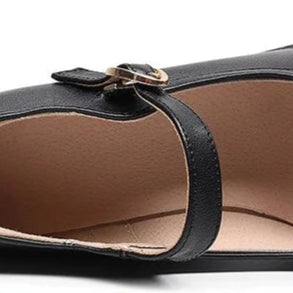 Black Wedge Mary Janes