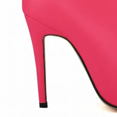 Hot Pink High Heel Booties