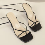 Black and Clear Strappy Heels