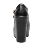Black Wedge Mary Janes