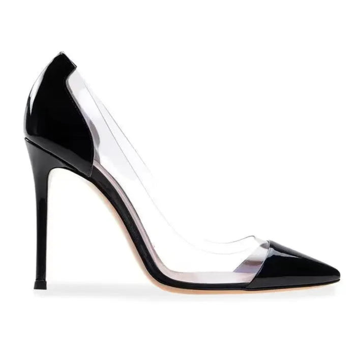 black-and-clear-high-heels