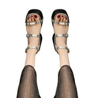 black-and-silver-block-heel-sandals-pair