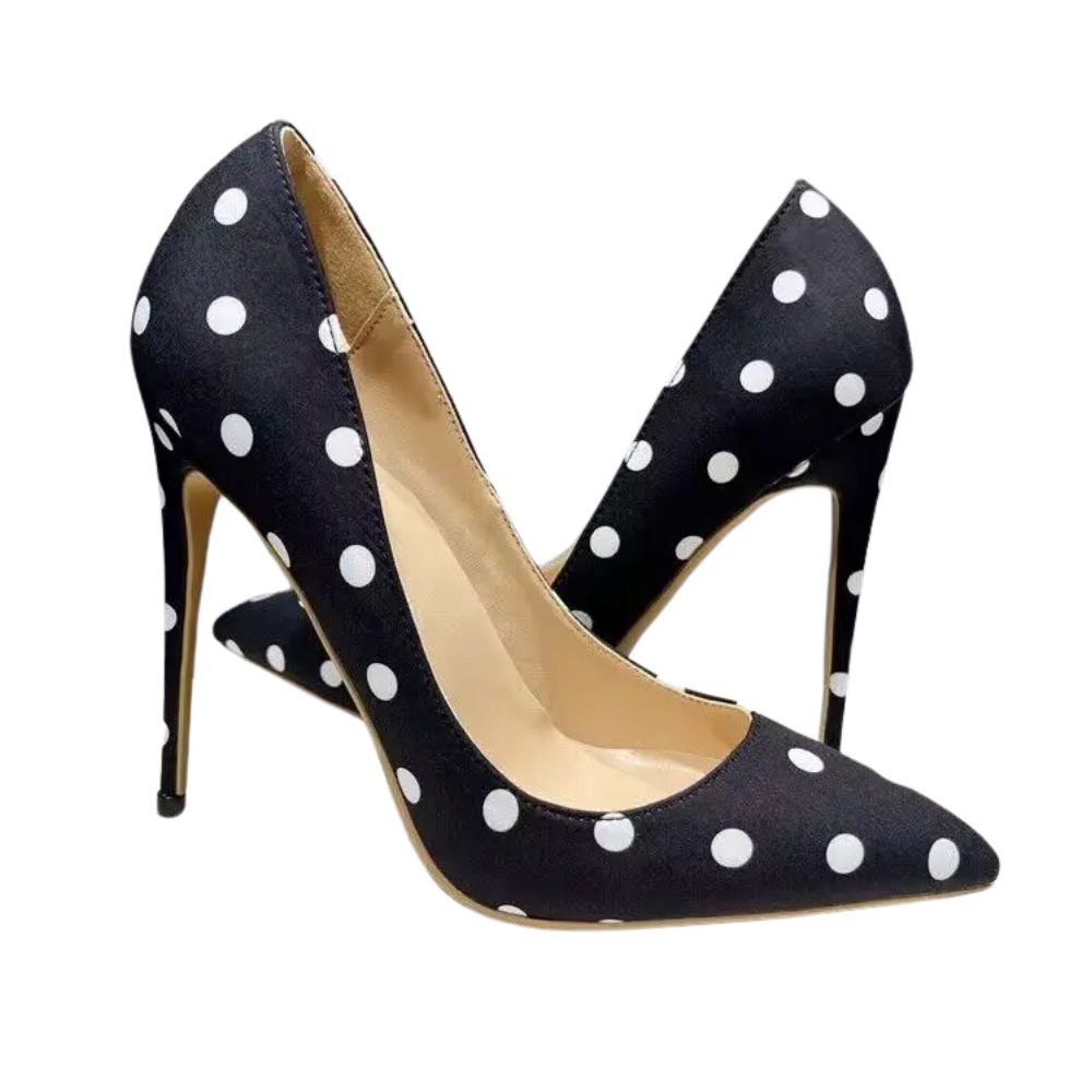 black-and-white-polka-dot-high-heels