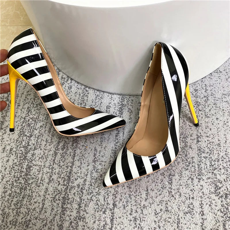 black-and-white-striped-high-heel-shoes-picture