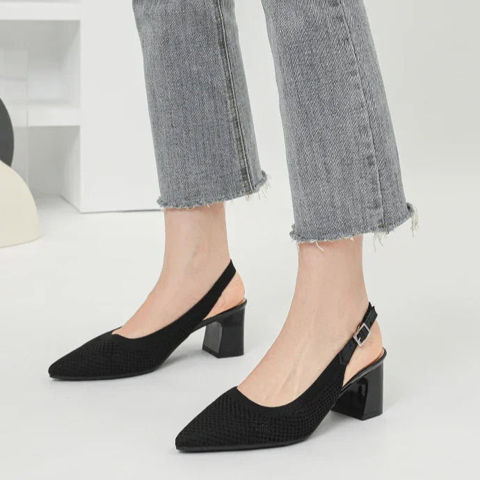 black-crochet-slingback-heels-standing