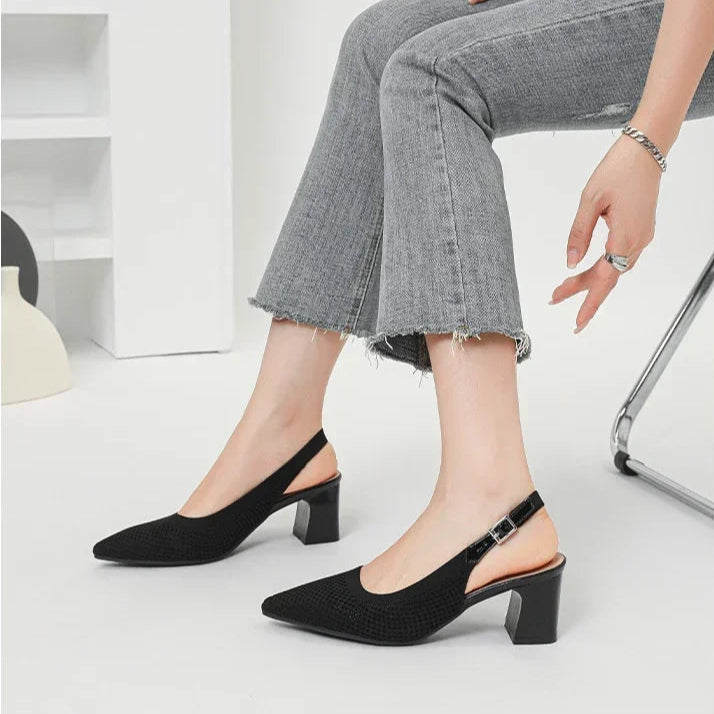 black-crochet-slingback-heels-woman