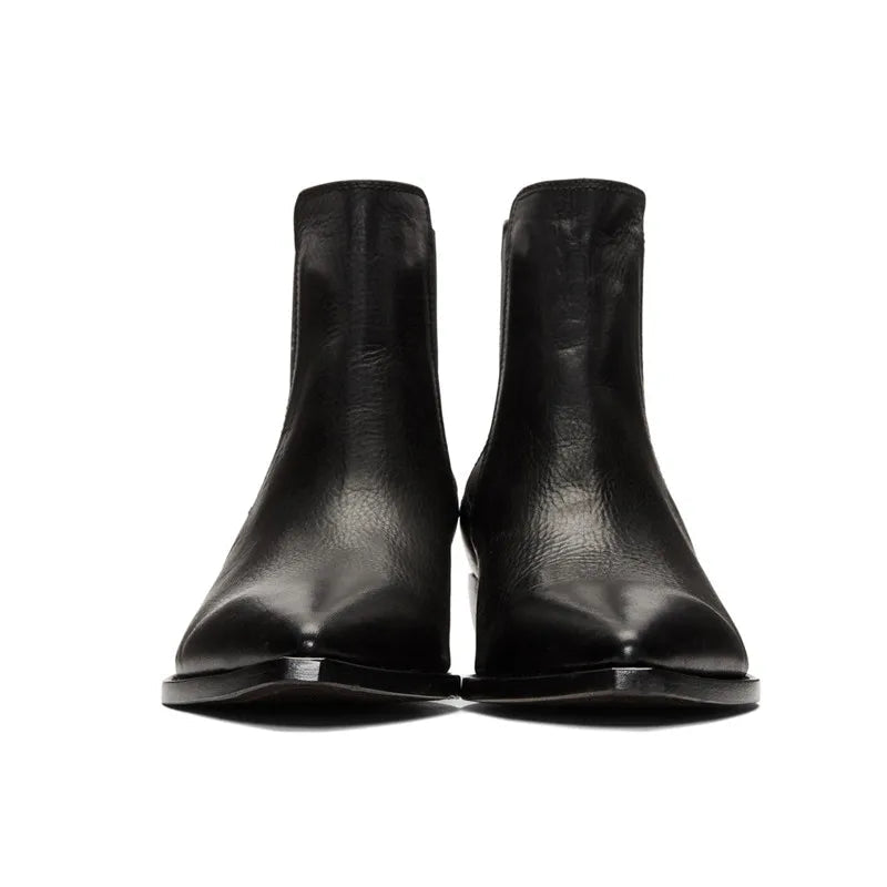 black-cuban-heel-chelsea-boots-front