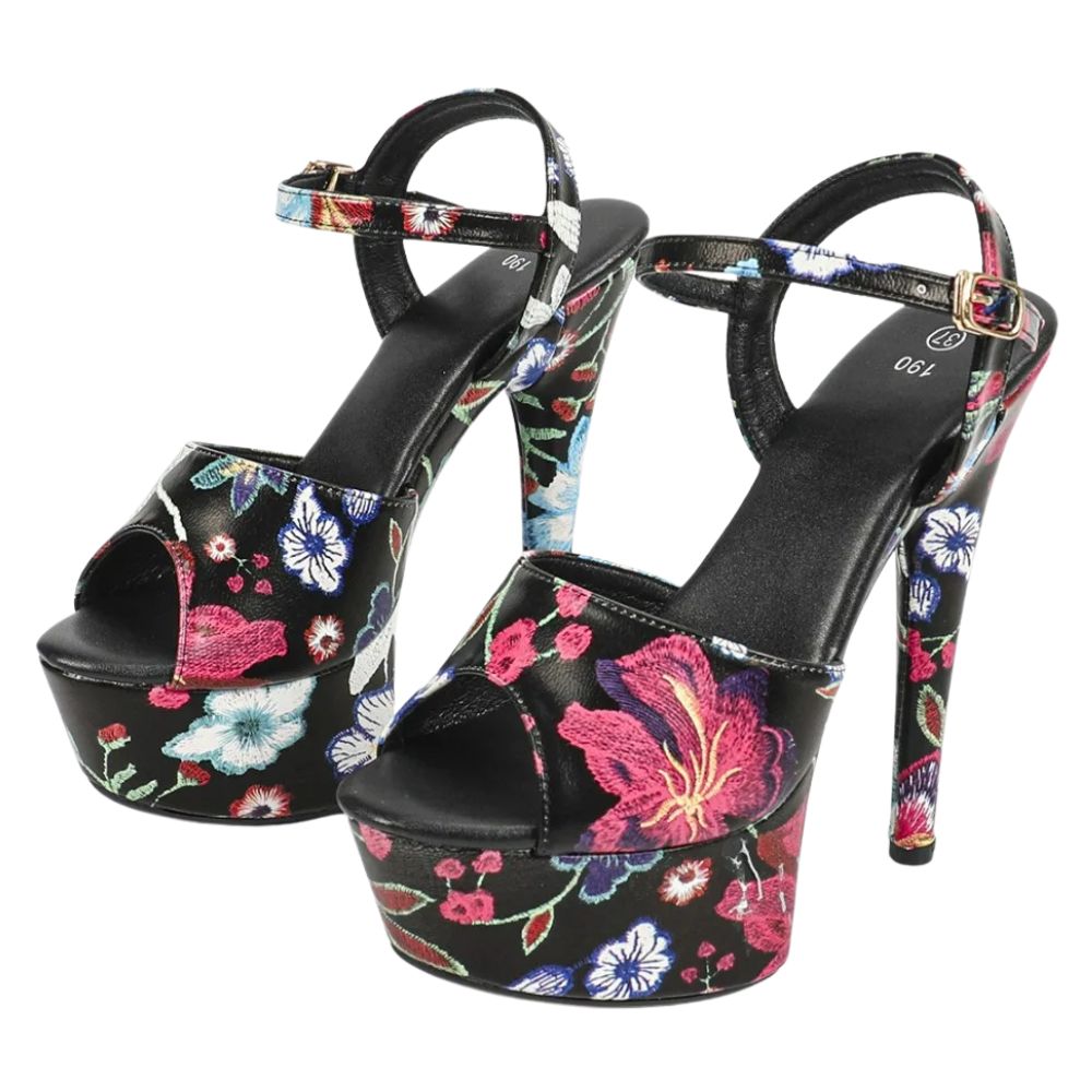 black-floral-heeled-sandals