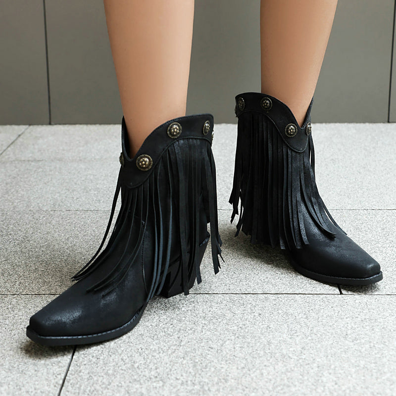 black-fringe-heeled-booties-front