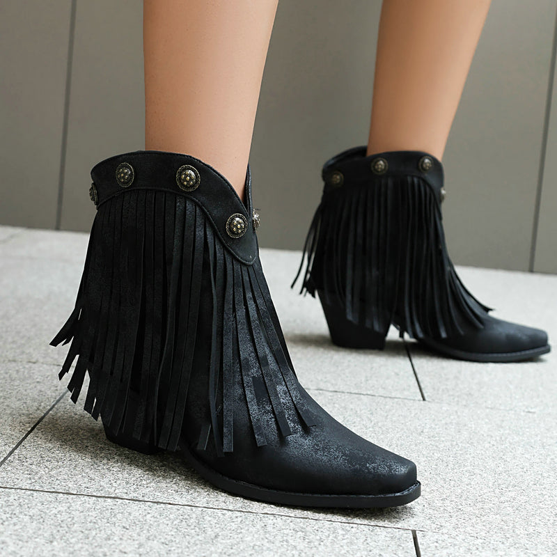 black-fringe-heeled-booties-woman
