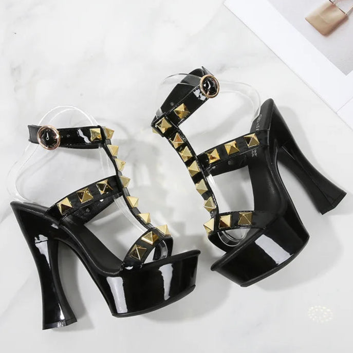 black-heeled-sandals-with-gold-studs-pair-side
