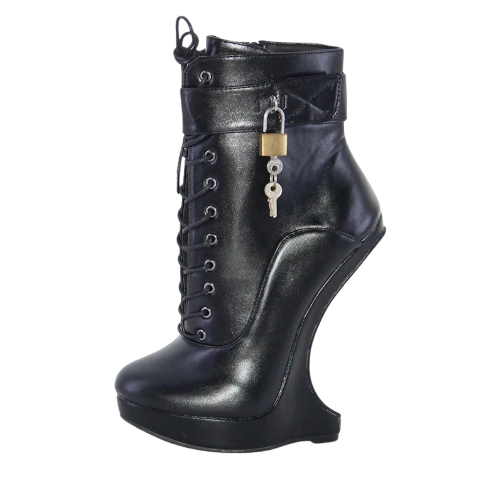 black-heelless-locking-heeled-boots
