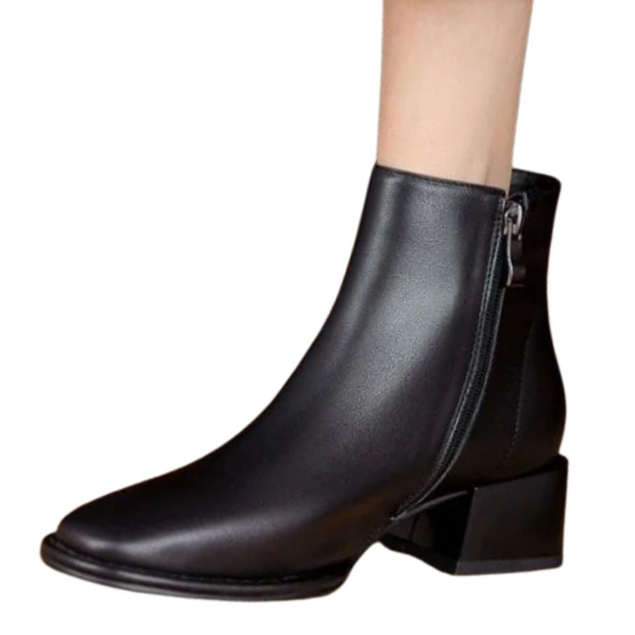 black-low-heel-square-toe-ankle-boots