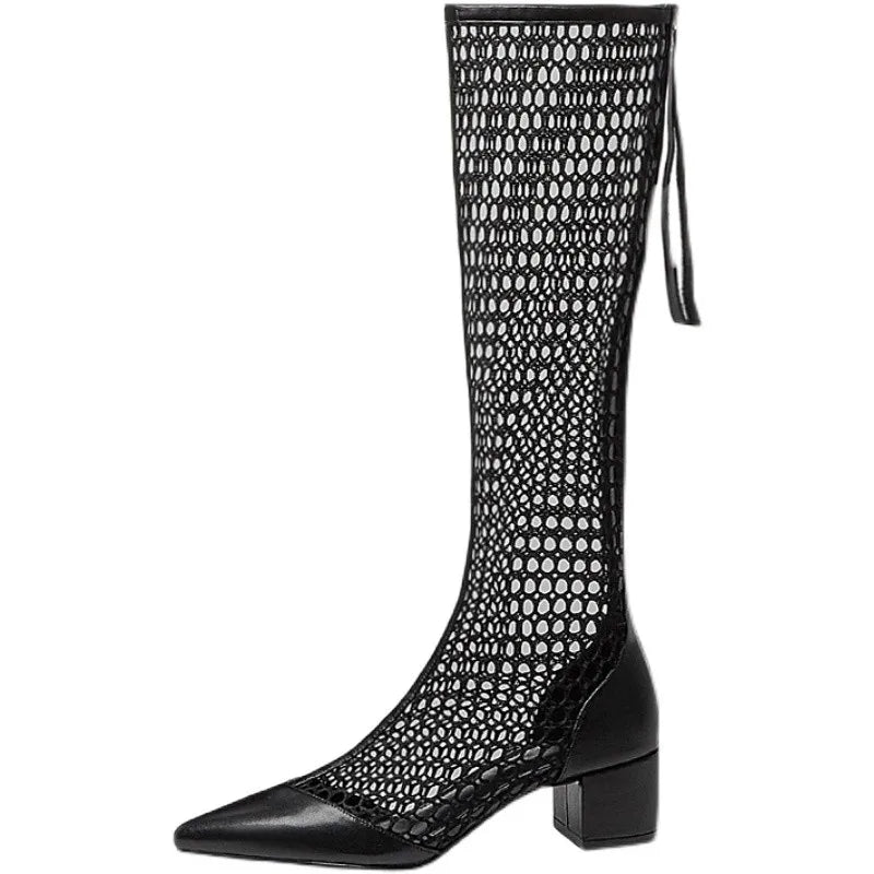 black-mesh-block-heeled-boots