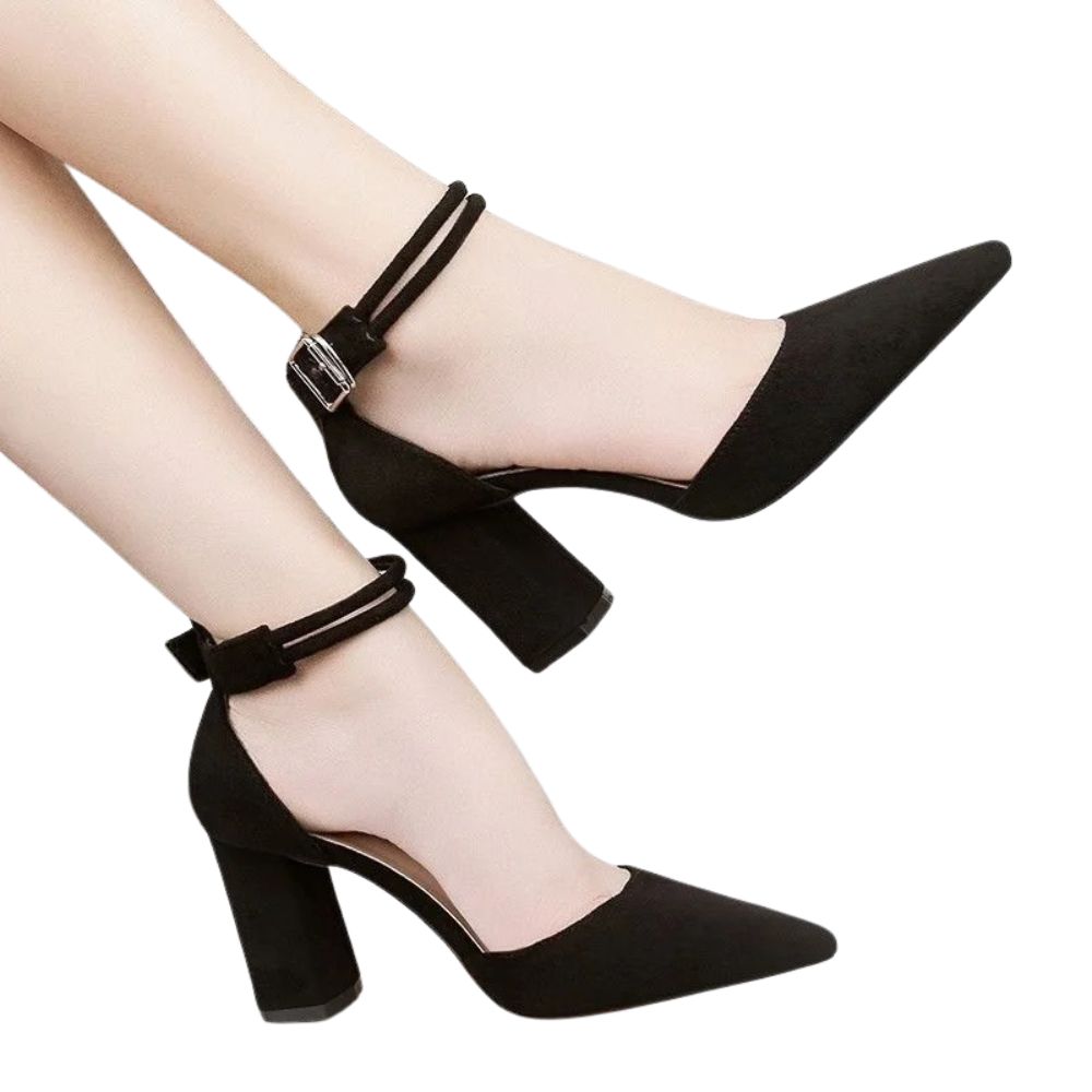 black-pointed-toe-block-heels-with-ankle-strap-pair