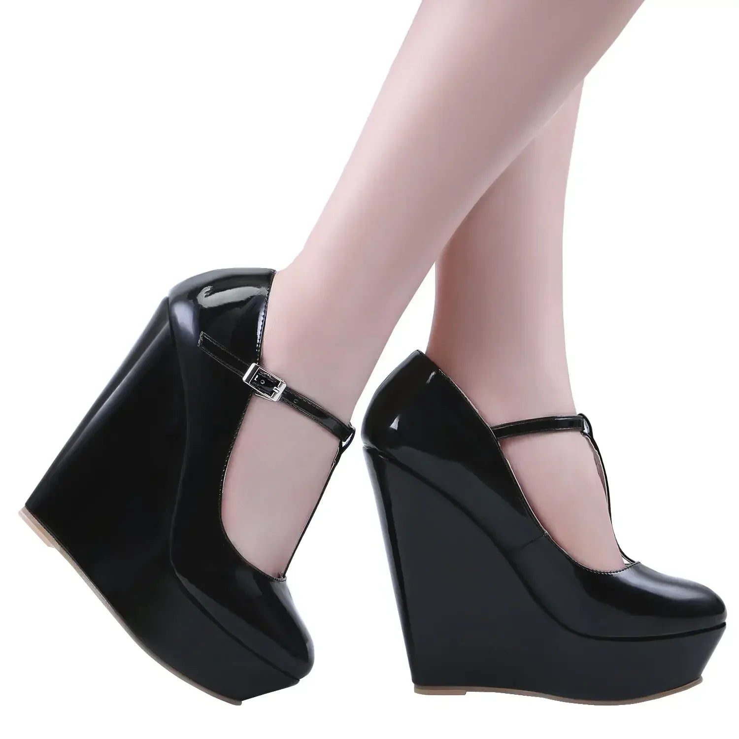 black-t-strap-wedge-heels-walk