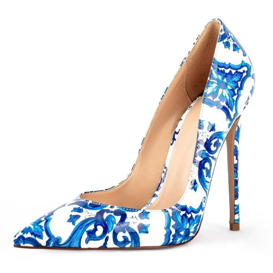 blue-and-white-floral-heels