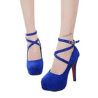blue-red-bottom-cross-strap-heels-front