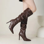 brown-high-heel-knee-high-boots-walk