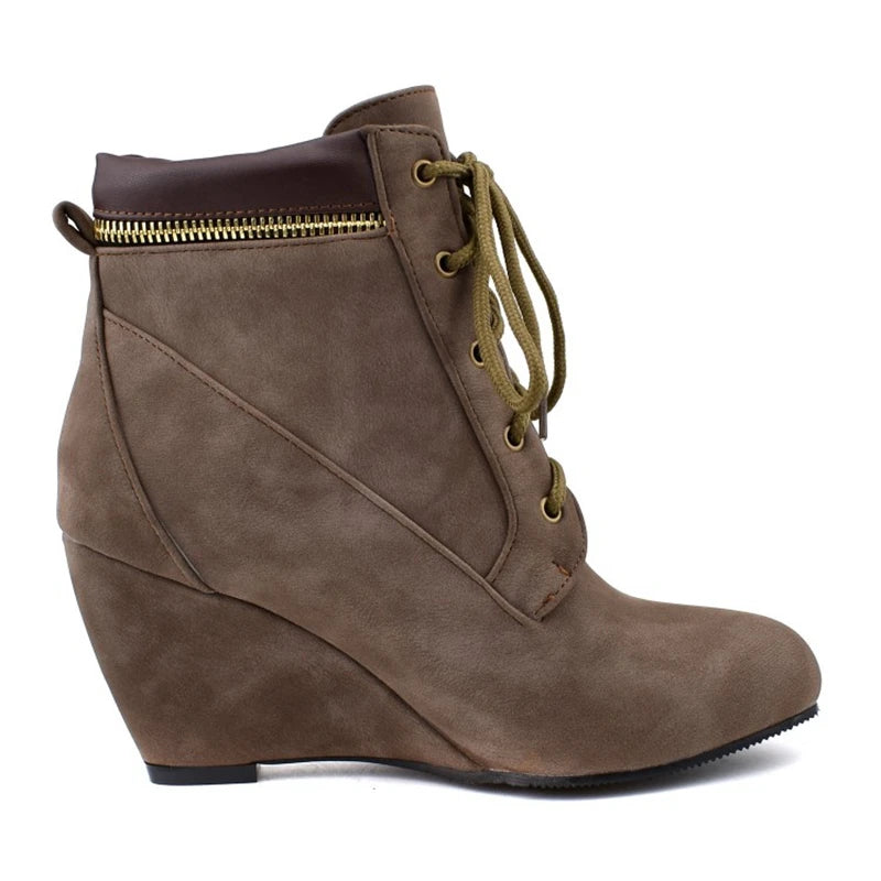 brown-lace-up-wedge-booties-side-zip
