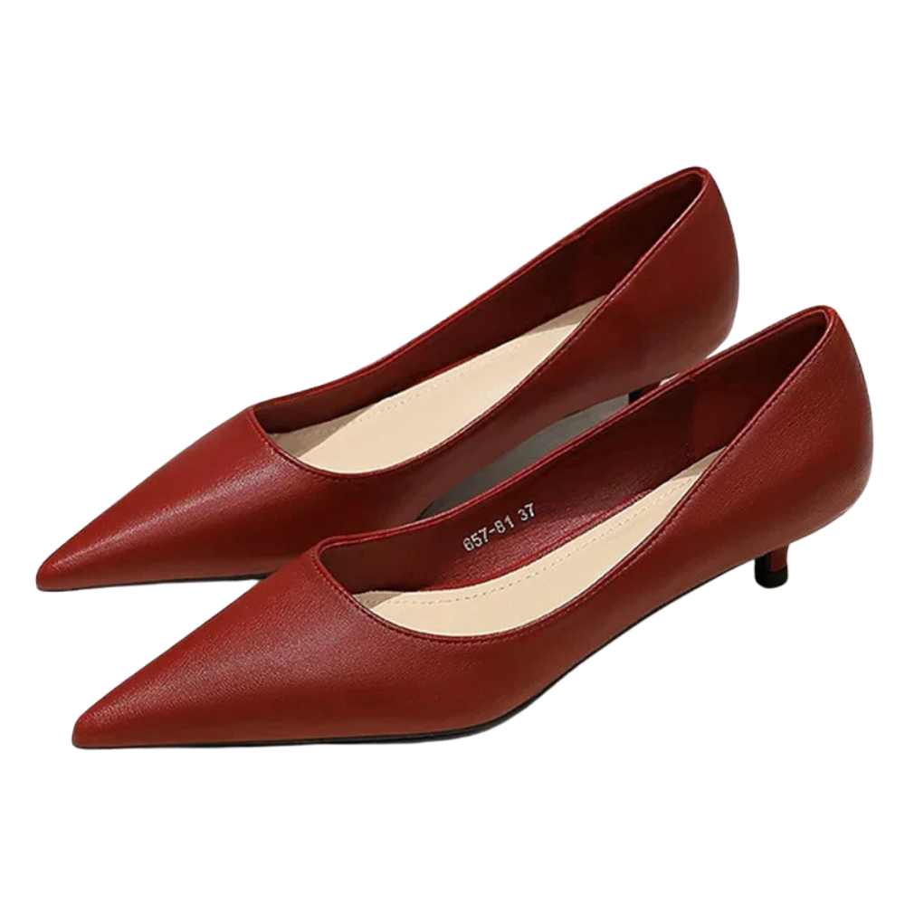 burgundy-kitten-heel-pumps