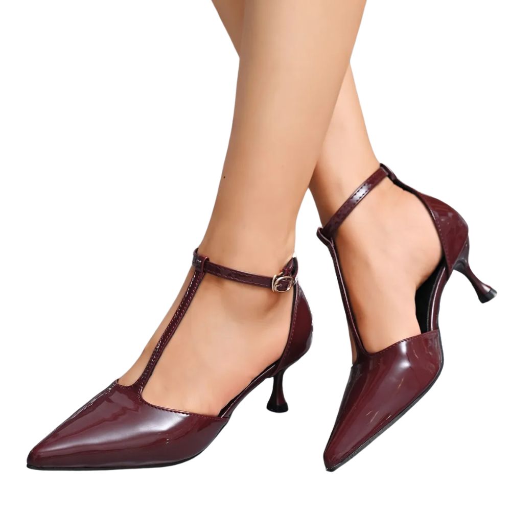 burgundy-t-strap-heels