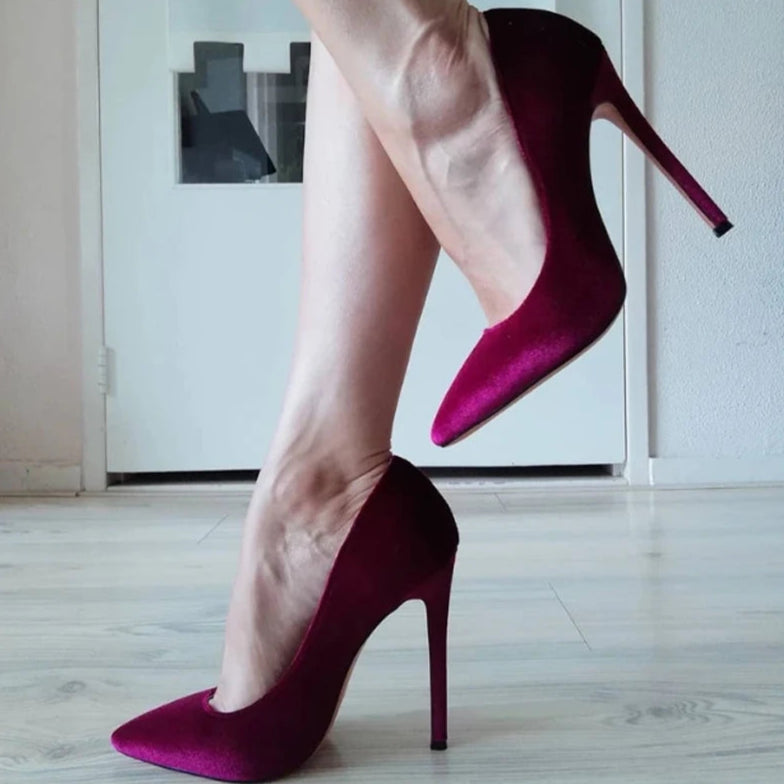burgundy-velvet-high-heels-woman