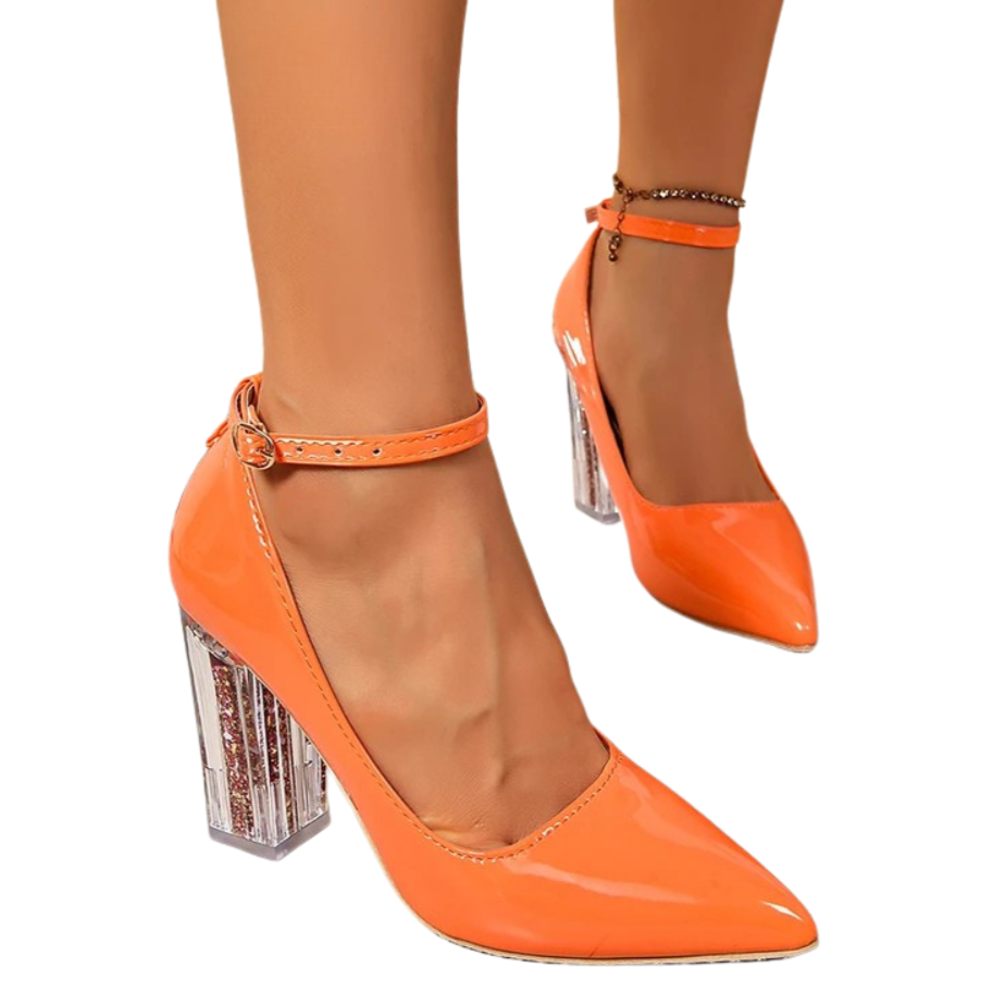 clear-and-orange-heels