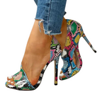 colorful-snake-print-heeled-sandals-walking