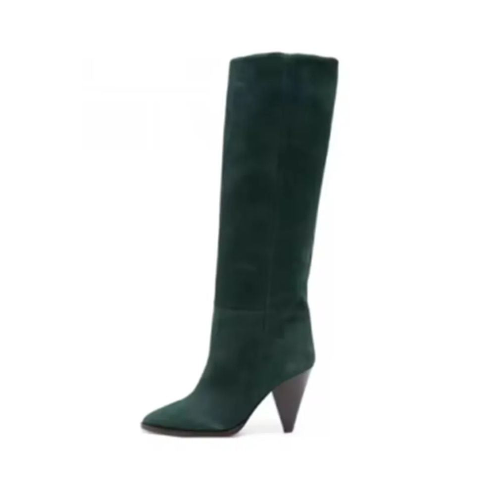 cone-heel-knee-high-boots-green