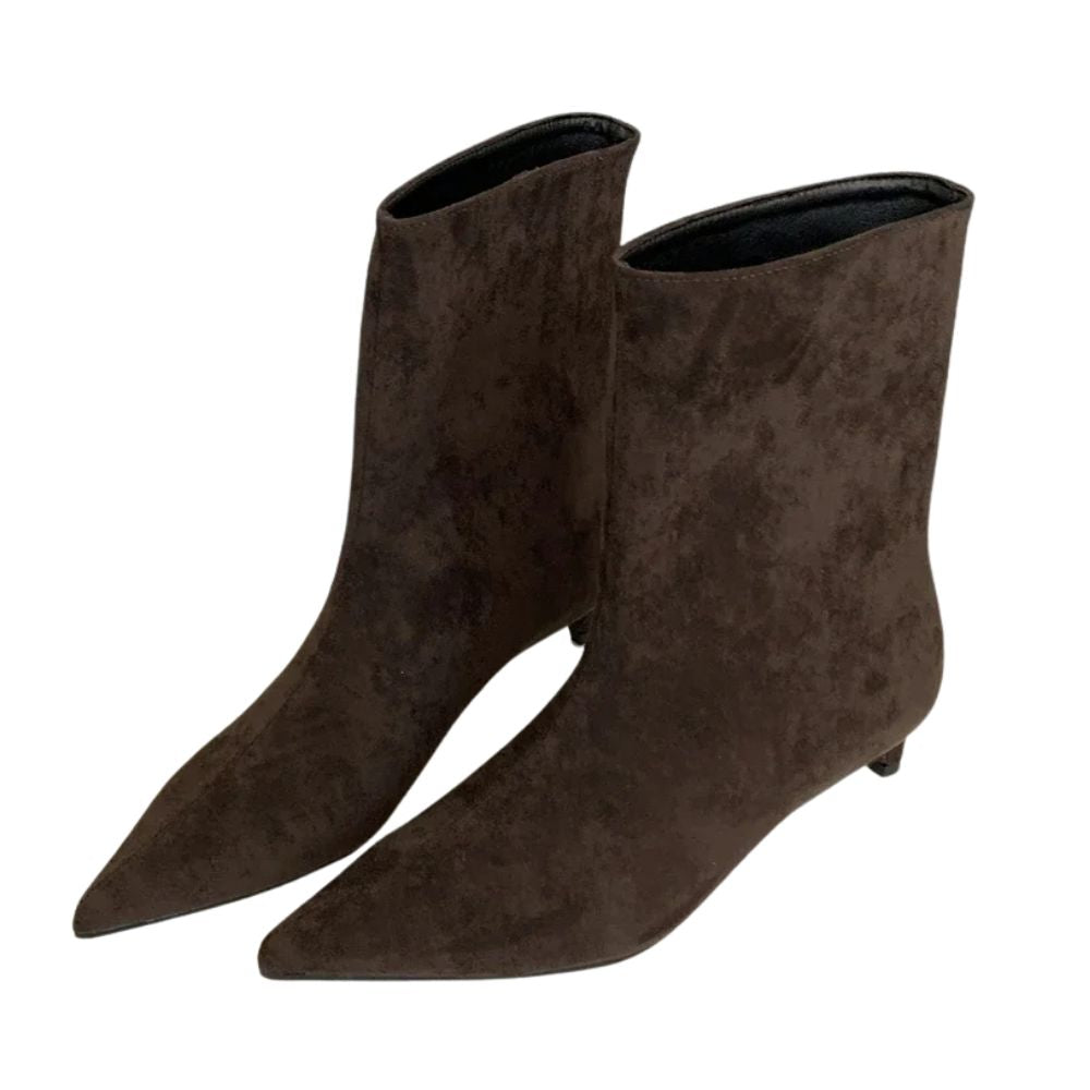 dark-brown-ankle-boots-with-low-heel