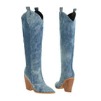 denim-block-heel-boots-pair