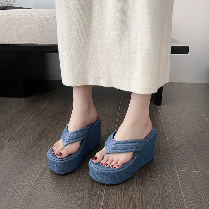 denim-wedge-flip-flops-standing