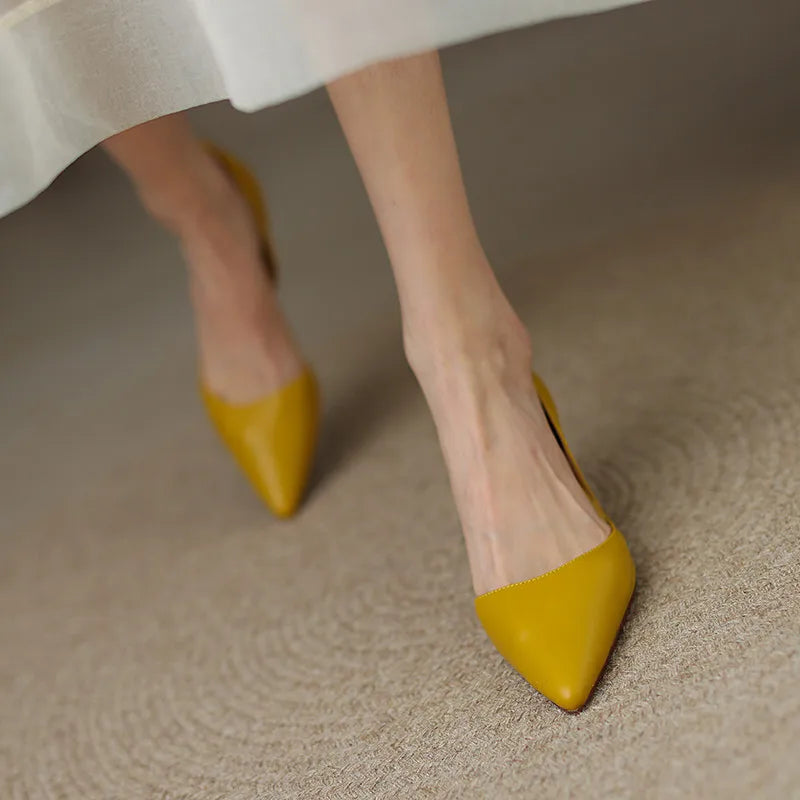 dorsay-kitten-heels-yellow-walk