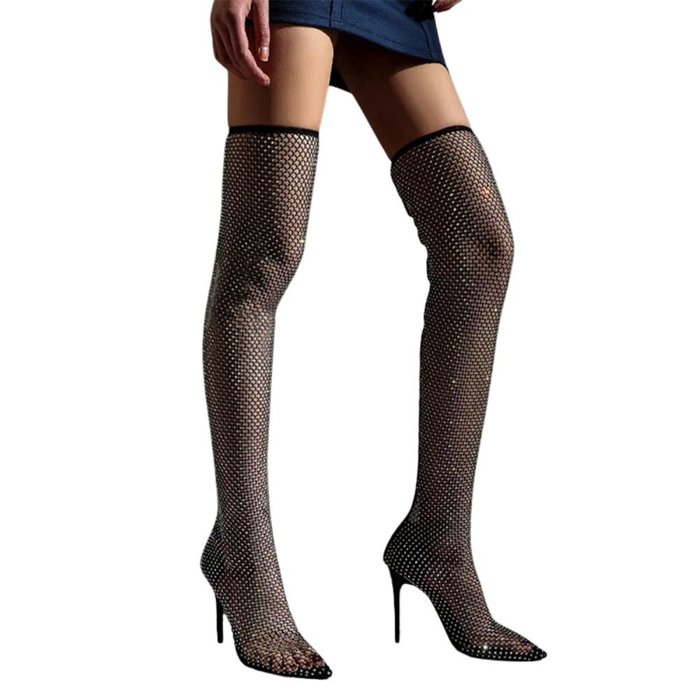 fishnet-thigh-high-heels