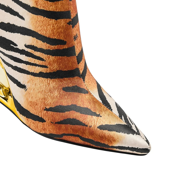 gold-tiger-teeth-heeled-booties-pointed-toe-zoom