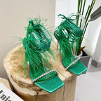 green-feather-heels-pair
