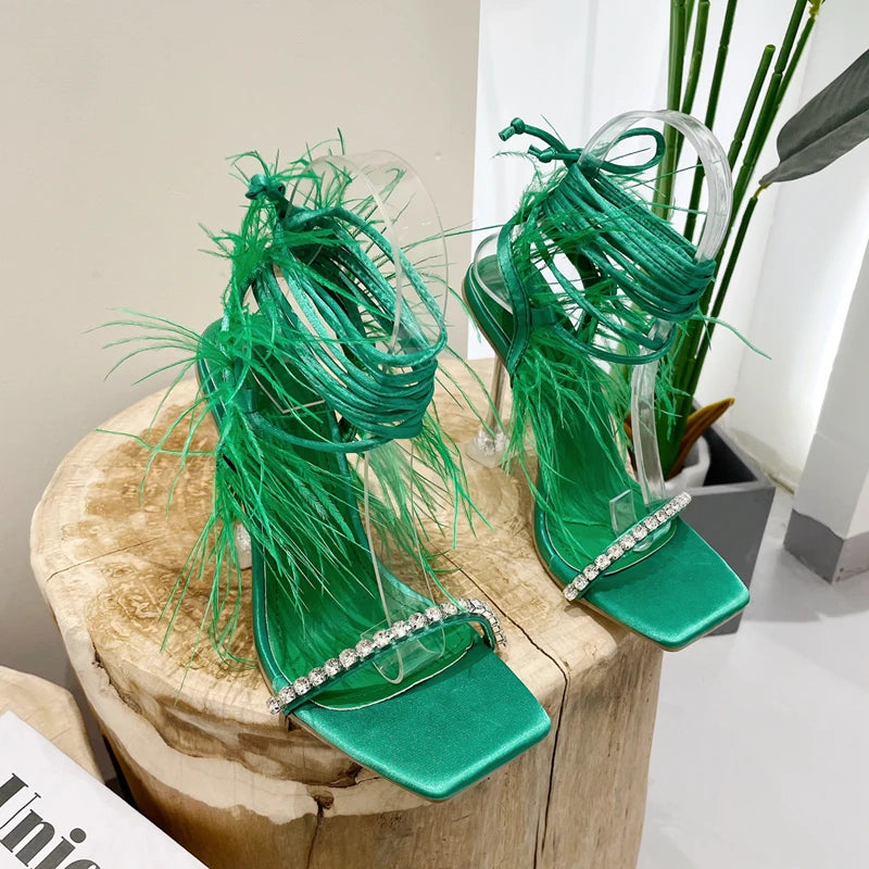 green-feather-heels-pair