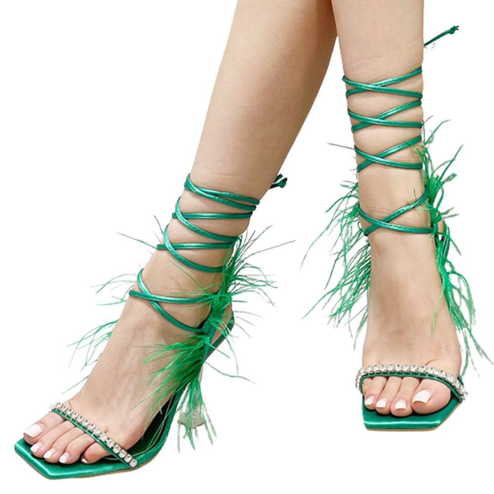 green-feather-heels