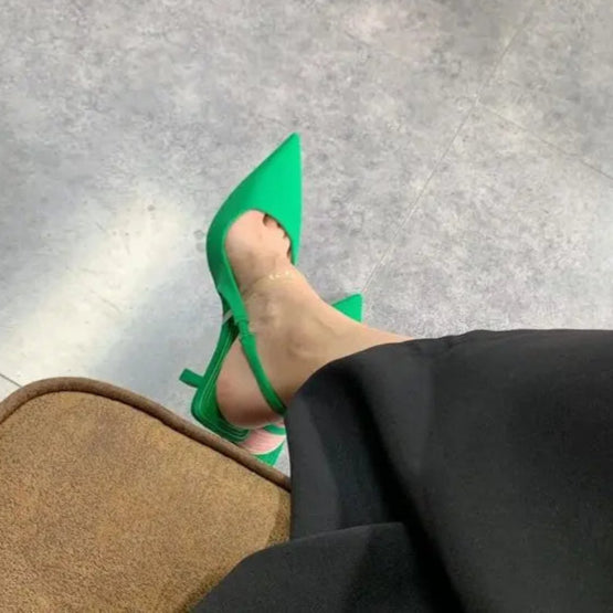 green-slingback-heels-woman